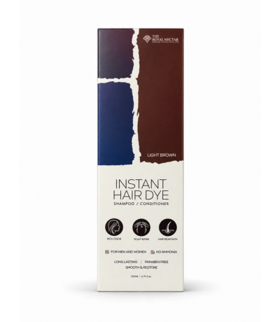 Royal Nectar Instant Hair Dye Shampoo & Conditioner ( Light Brown )