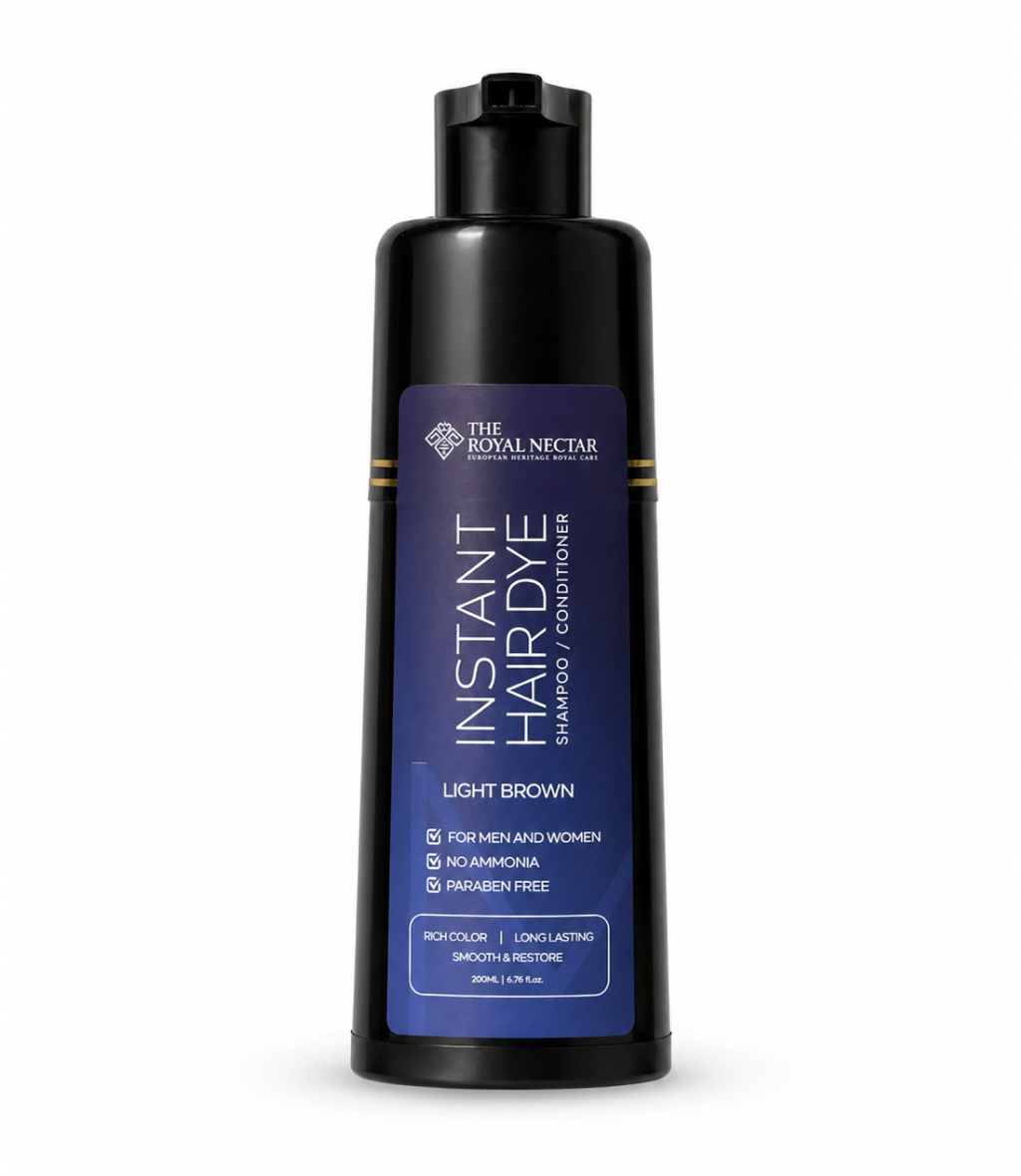 Royal Nectar Instant Hair Dye Shampoo & Conditioner ( Light Brown ) - Image 3